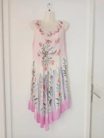 Robe d'été transparente à motifs fleurs femme