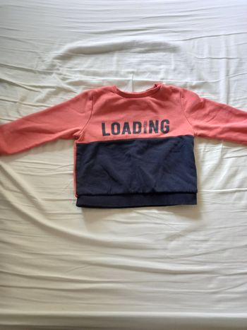 Joli sweat garçon 3 ans bleu et corail eco coonception