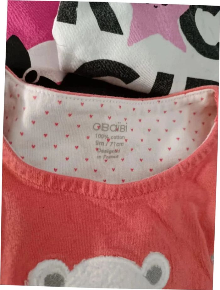 Lot de 10 tee shirt manches longues 9mois - photo numéro 2