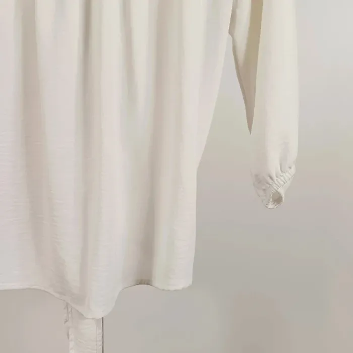 Blouse blanche à nouer - Détail plumetis au dos - Taille 38 A542 - photo numéro 11