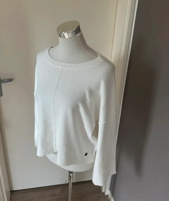 Bsb pull maille blanc coupe oversize taille S  coton tout doux - photo numéro 2