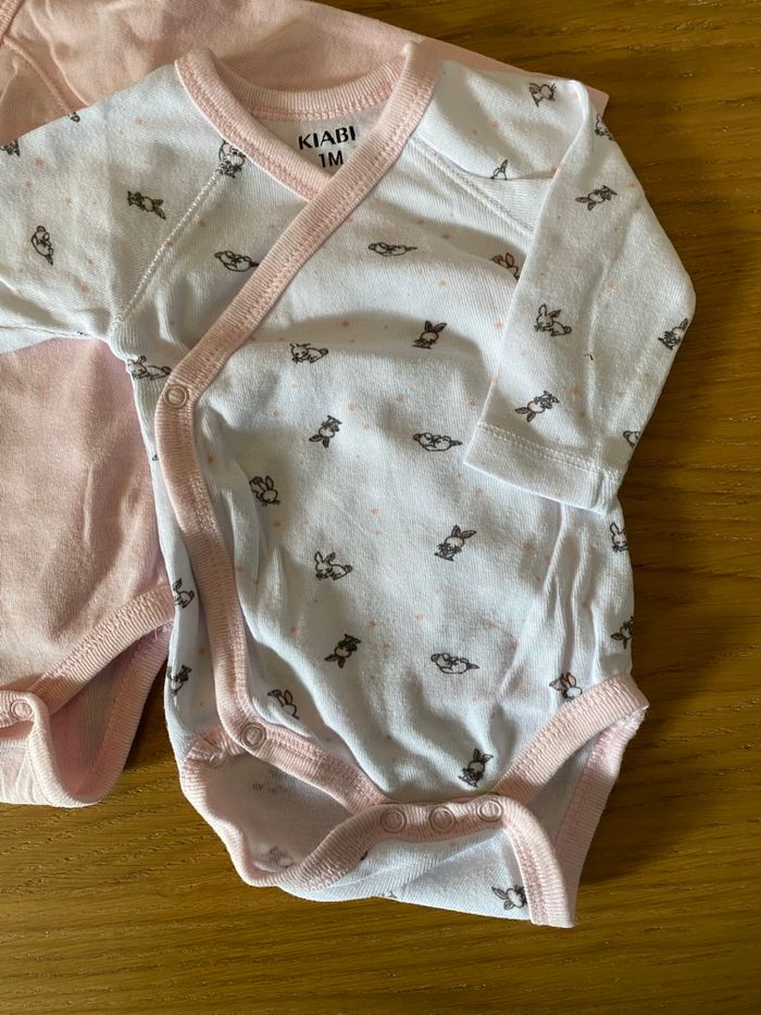 Kiabi Lit de 2 Bodies rose/blanc Taille 1 mois - photo numéro 2