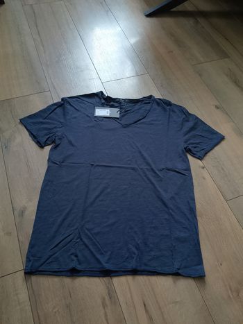 T-shirt bleu marine col V manches courtes uni XL y.two