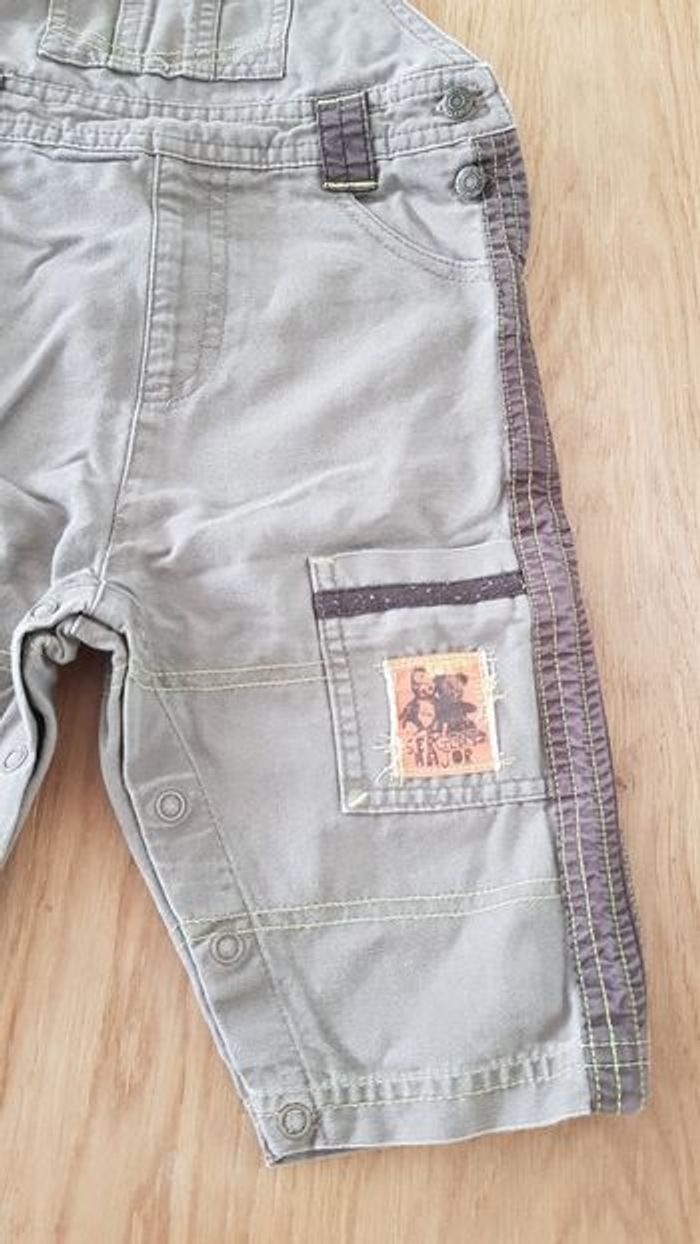 Salopette Sergent Major gris beige 12 mois - photo numéro 3