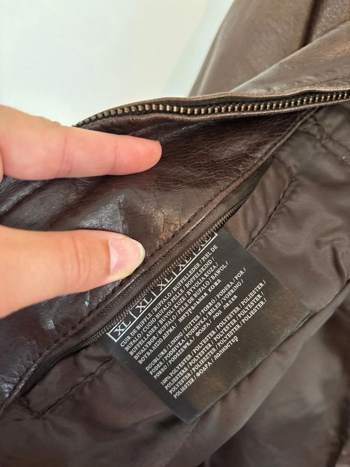 Veste en cuir de buffle marron Vintage Oakwood - photo numéro 6