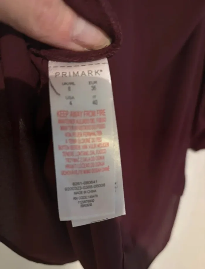 Blouse bordeaux fluide Primark taille 36 - photo numéro 10