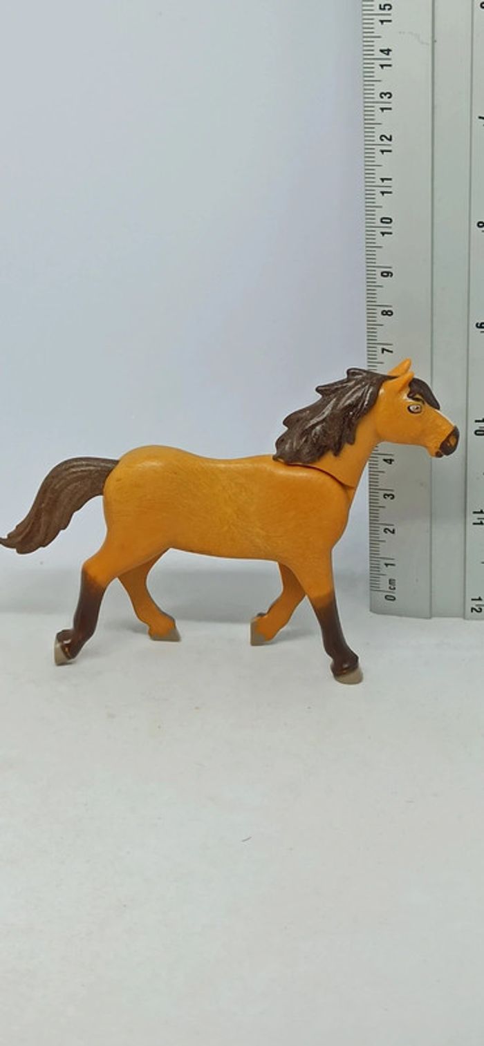 Cheval marron et fond de l'œil marron et blanc playmobil - photo numéro 5