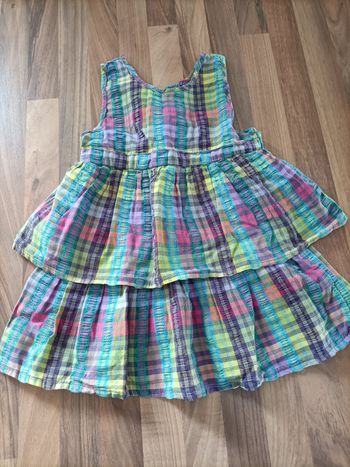 Robe verte et multicolore type Antilles 18 mois Petit Boy