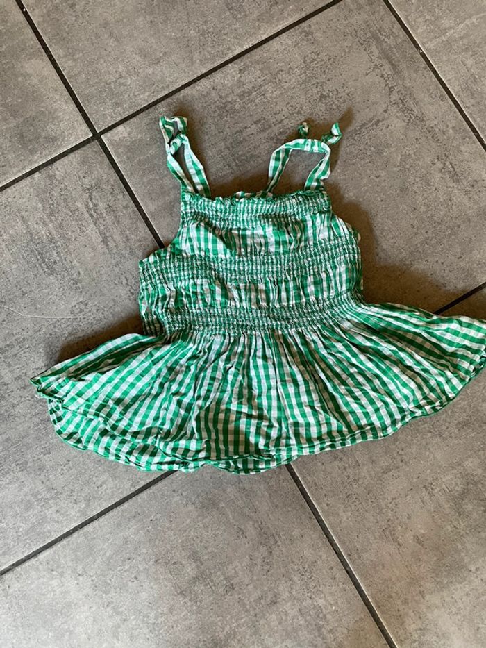 T-shirt Vichy été péplum smocké Zara, 11 12 ans