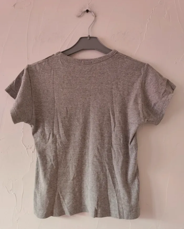 Adorable tee-shirt gris vintage Sarah d Paris taille 36 ou S - photo numéro 3