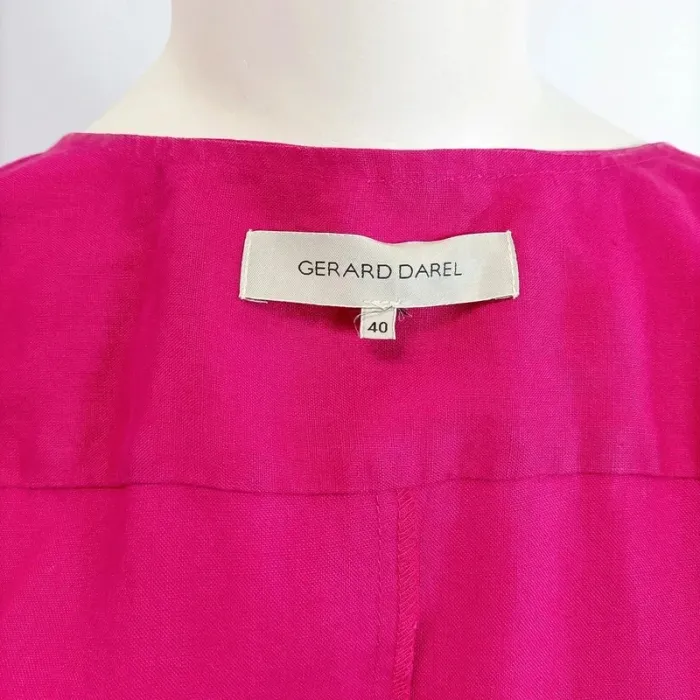 Robe zippée Gérard Darel - Fuchsia sans manche Lin T40 2en1 Veste longue A274 - photo numéro 6