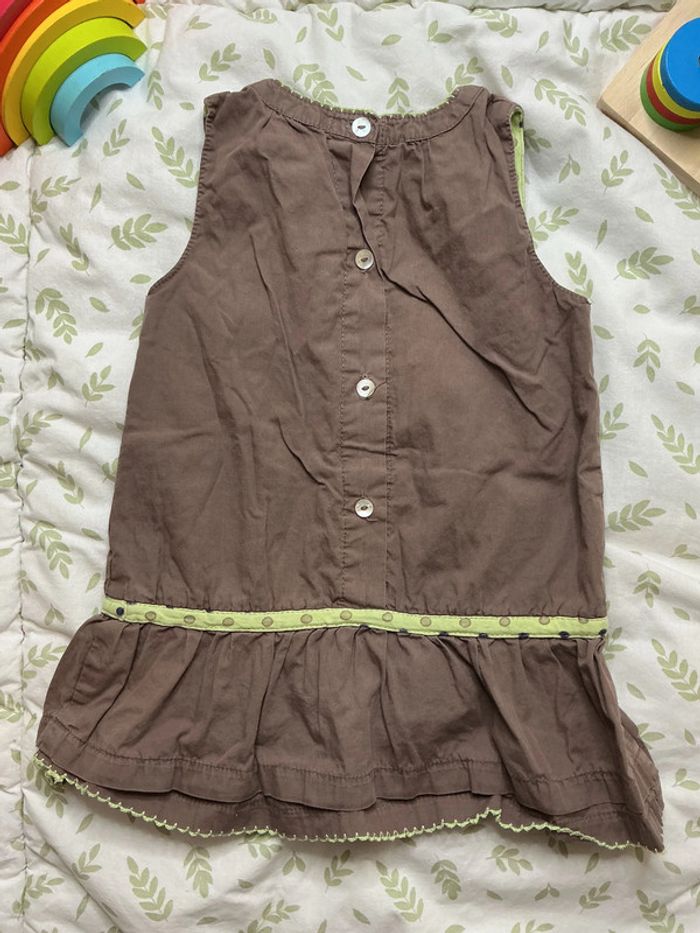 robe sans manches beige foncé et vert baby wapi 18 mois - photo numéro 6