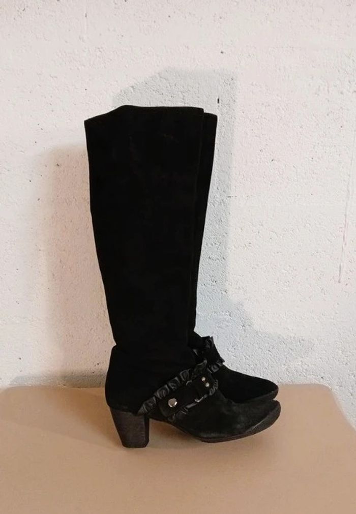 🖤 Bottes en daim noir Rosemétal – Chic & vintage – Taille 37.5 - photo numéro 8