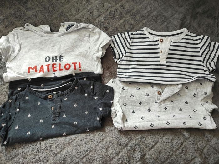 Lot tee-shirts manches courtes bébé 18 mois