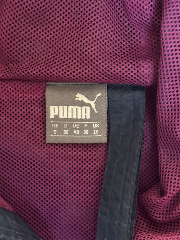 Veste d’extérieur Streetwear Puma unisexe taille S bleu marine et bande rose/violette - photo numéro 8