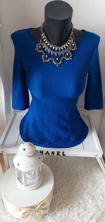 Haut péplum bleu roi T38 Atmosphère TBE 🔵