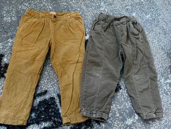 Lots pantalons velour taille 36 mois