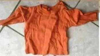 🧡 T-shirt Manches Longues Orange – 12-18 Mois – 100% Coton