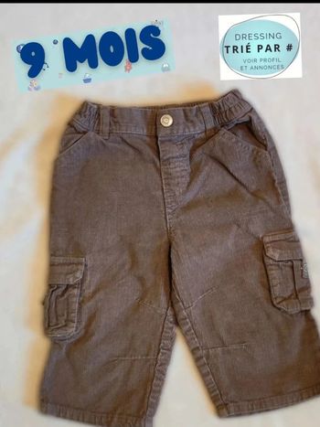 Pantalon velours côtelé  9  mois