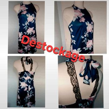 Robe bleue fleurie 38