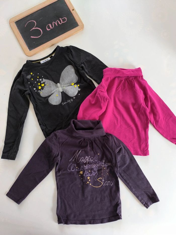 Lot de 3 T-shirts manches longues en très bon état - photo numéro 2