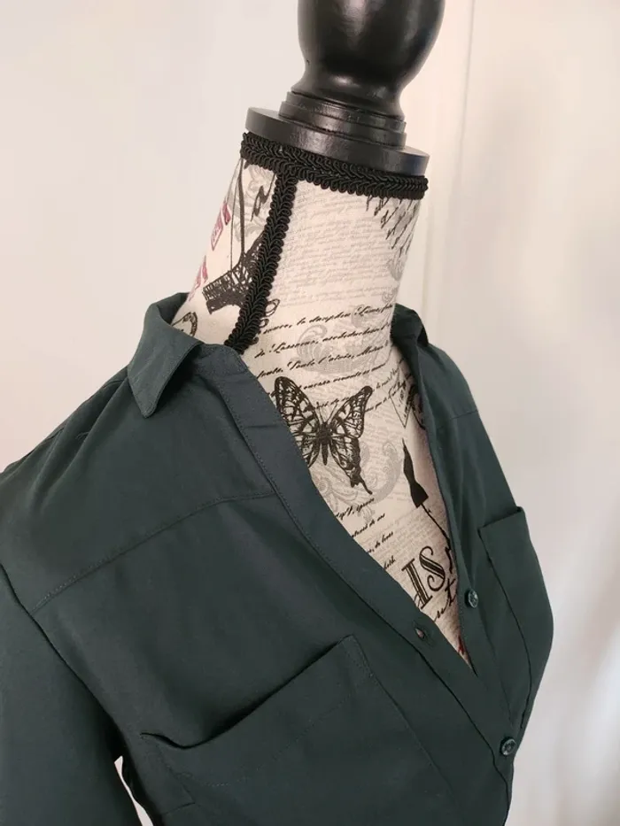 Très Jolie Blouse de couleur Verte foncée de marque Tally Weijl et de taille 36 - photo numéro 3