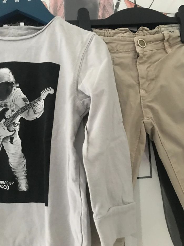 Ensemble Chino et tee-shirt 5 ans 3 pommes - photo numéro 4