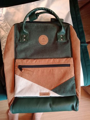 Sac à dos Cabaïa Adventurer M neuf  velours vert forêt/ marron