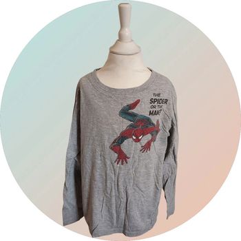 Tee-shirt gris à manches longues spiderman Taille 8 ans