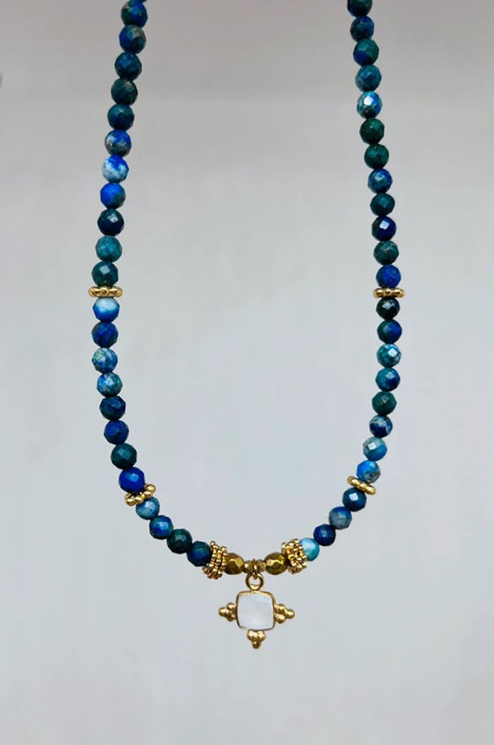 Collier Chrysocolle et Pierre de Lune - photo numéro 2