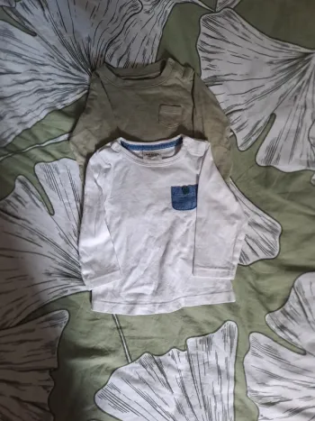 2 t shirts manches longues