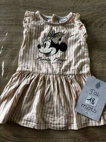 Robe à rayures Minnie DISNEY t.18m