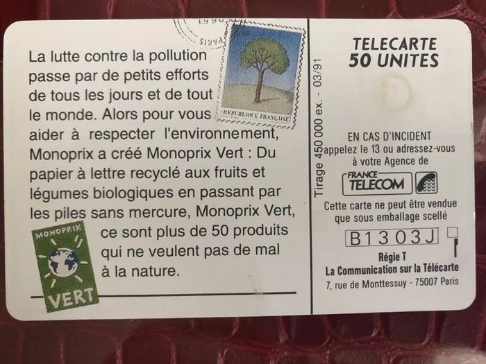 Lot 9 télécartes France 1991 French Phonecards 1991 - photo numéro 9