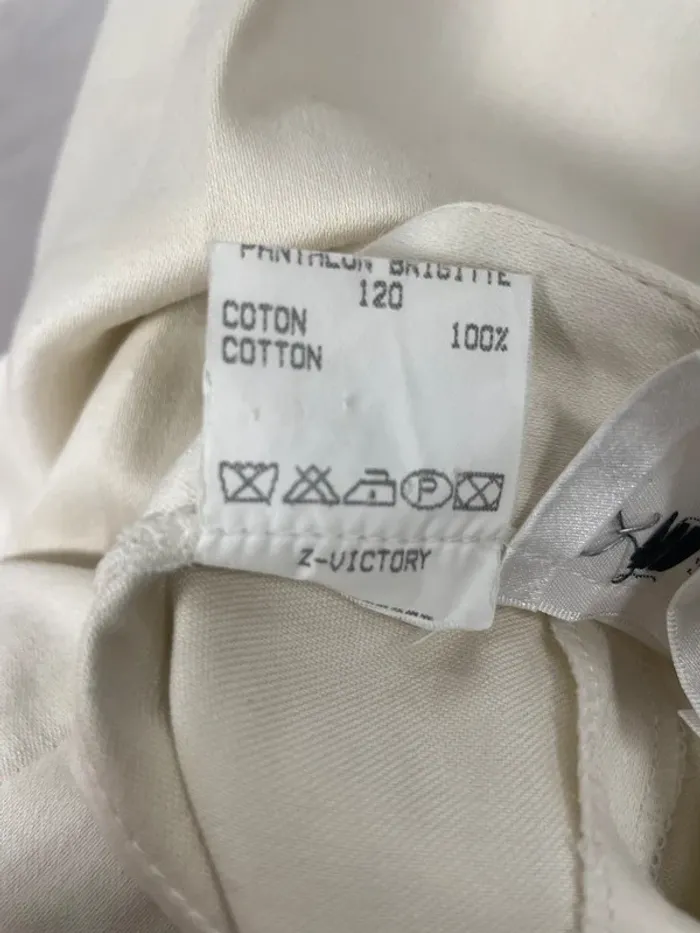 Pantalon blanc cassé Tara Jarmon taille 36 - finition fendue bas de jambe A394 - photo numéro 7
