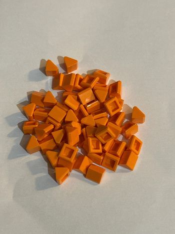 50 Lego Slope 45 1 x 1 x 2/3 Double, réf 35464 Orange