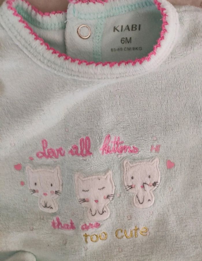 Pyjama velours fille - 6 mois - photo numéro 3