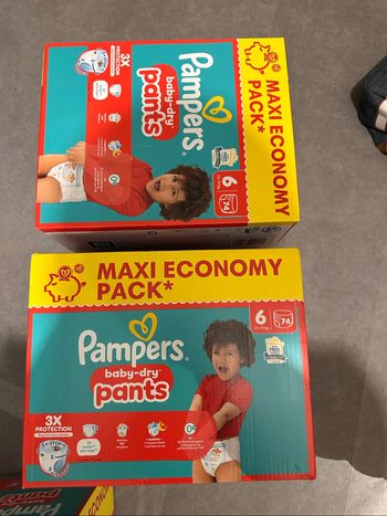 2 MAXI packs Pampers pants taille 6