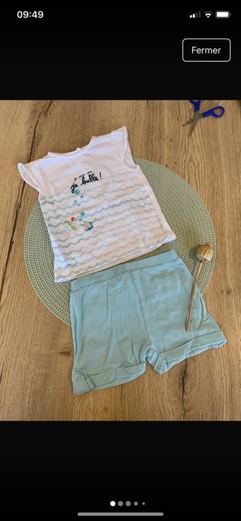 Ensemble short fille - tissaia-12mois