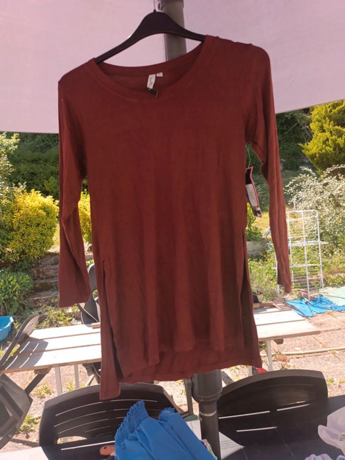 T-shirt long rouge femme