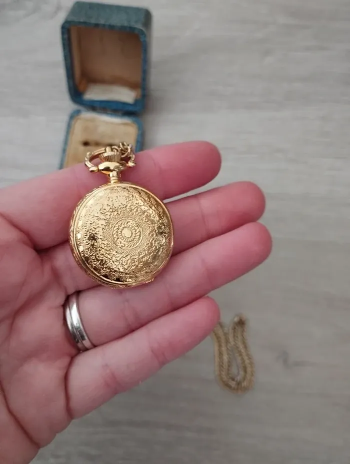 Montre à gousset vintage dorée - photo numéro 5