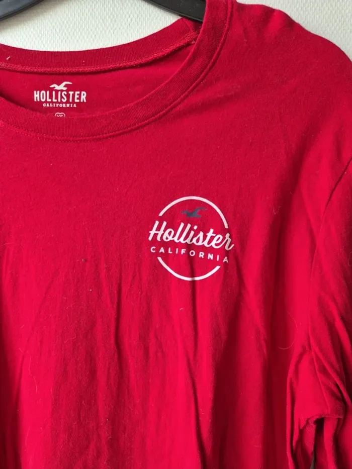 T shirt manches longues holister rouge - photo numéro 2