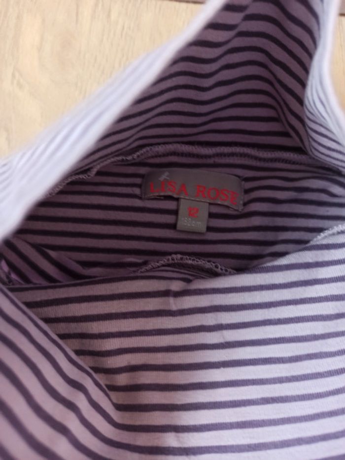 Deux cols roulé en marron sergent major 12 ans et un rayé Lisa rose 12 ans - photo numéro 8