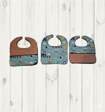 Lot de 3 bavoirs classique Création fait main artisanale 