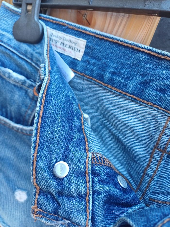 Joli short en jean taille haute déchiré 501 Levi's - photo numéro 7