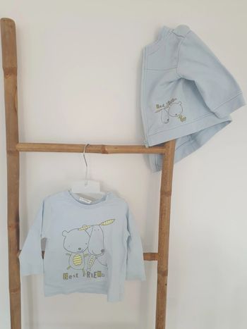 Ensemble veste et tee-shirt 9 mois bleu