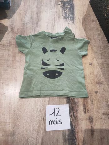T-shirt manches courtes pour bébé garçon 12 mois kaki