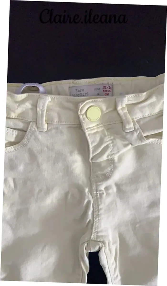 🛑ensemble jean jaune Zara t-shirt🛑12mois - photo numéro 3