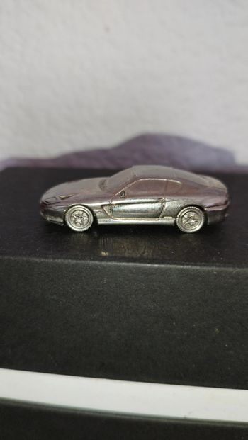 ancien Porte clef Ferrari 456 Burago 1/87 Metal Chrome Made Italy Keychain