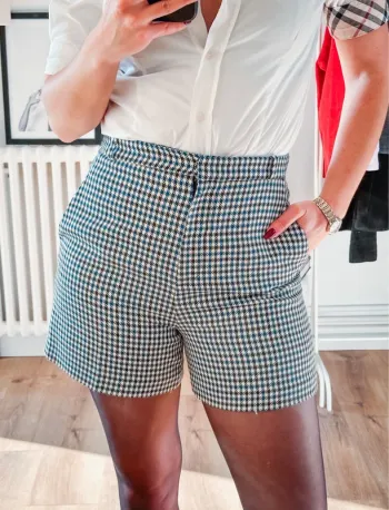 Short taille haute Claudie Pierlot bleu blanc et noir taille 38