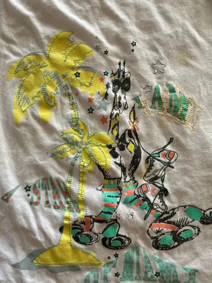 Débardeur crème floqué – Omai – Taille 10 ans - photo numéro 2